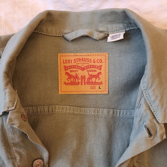 Levi's Womens Olive Green Denim Jacket - Picture 2 of 5